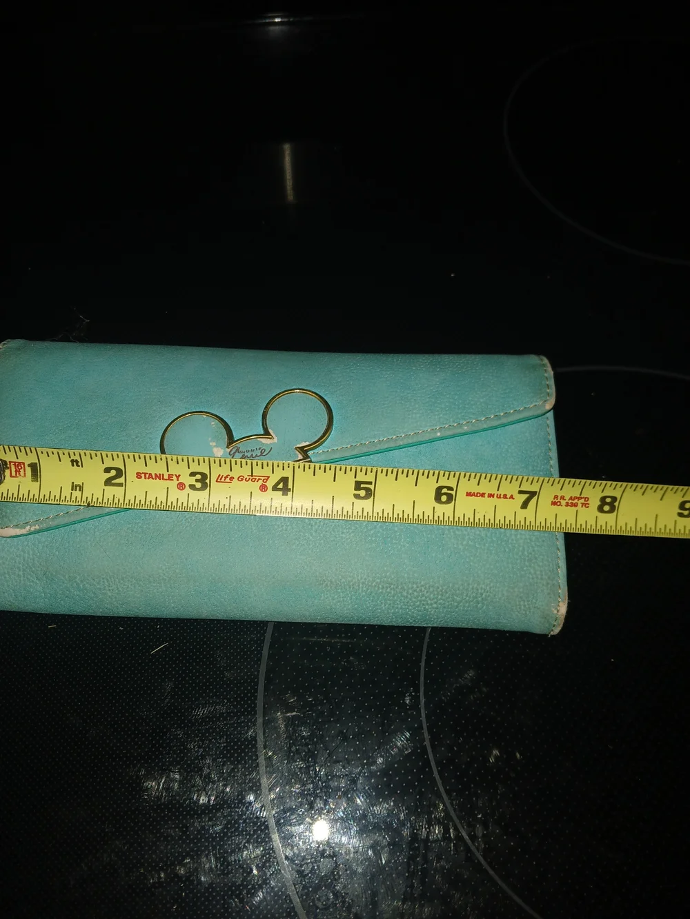 Disney Aqua Blue Wallet with Gold Mickey Accent